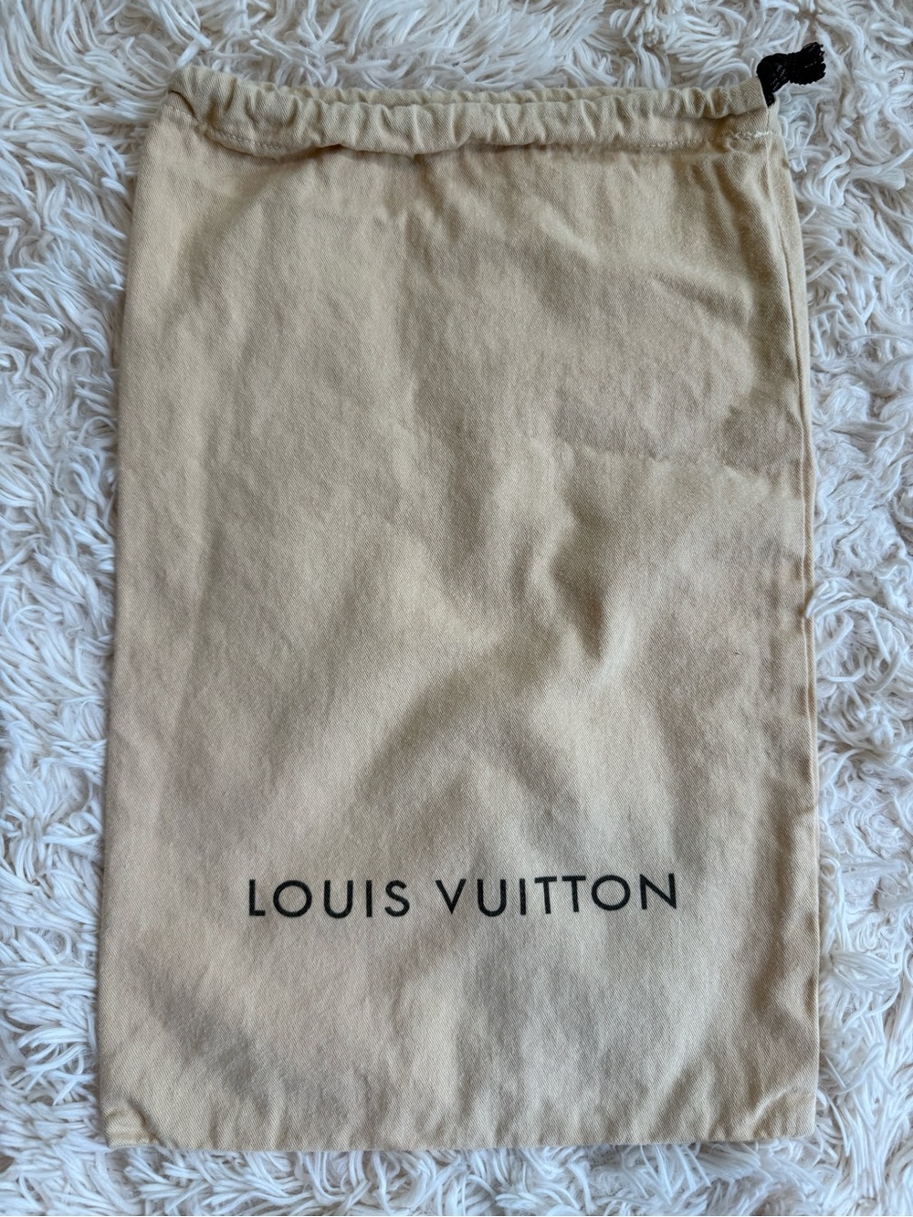Louis Vuitton Authentic Beige Cotton Drawstring Dust Bag 11x16” Shoe Bag